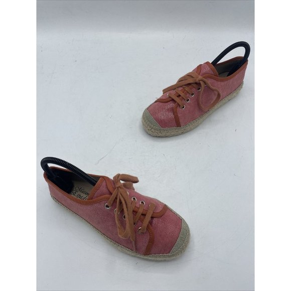 LA MAISON DE L'ESPADRILLE Color espadrilles 38 Coral Lace Up Shoes Made In Spain - Picture 2 of 11